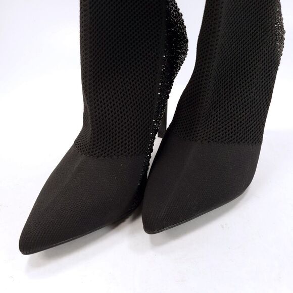 Steve Madden Janit Embellished Casual Stiletto Heel Womens Size 6.5 Black - Picture 8 of 9